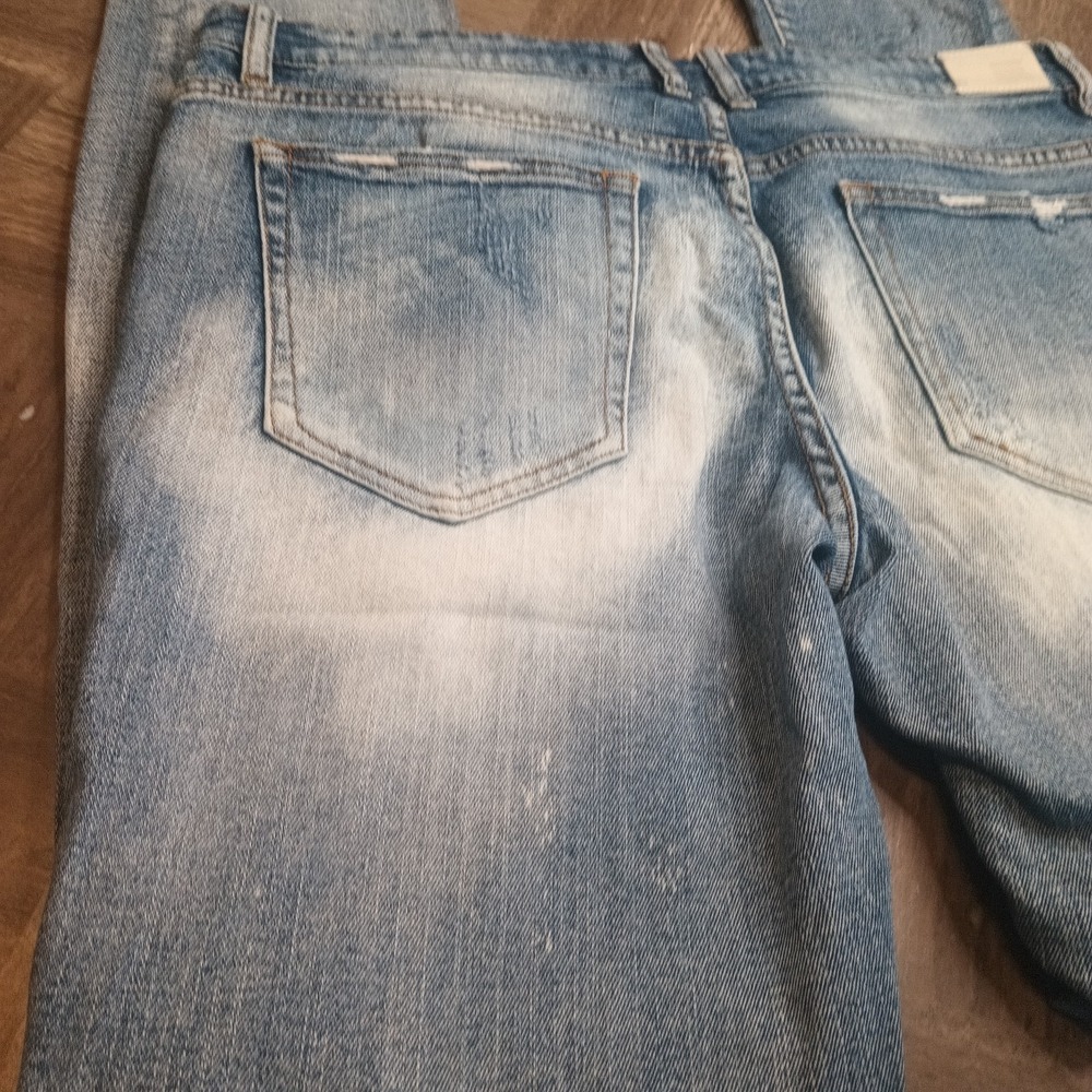 Embellish Jeans Straight 35x33 Mens Jeans Red‎ Thread Art Distressed Y2K Street - Picture 12 of 15